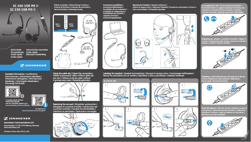 Page n°1 - Manuel utilisateur Sennheiser SC 260 MS II