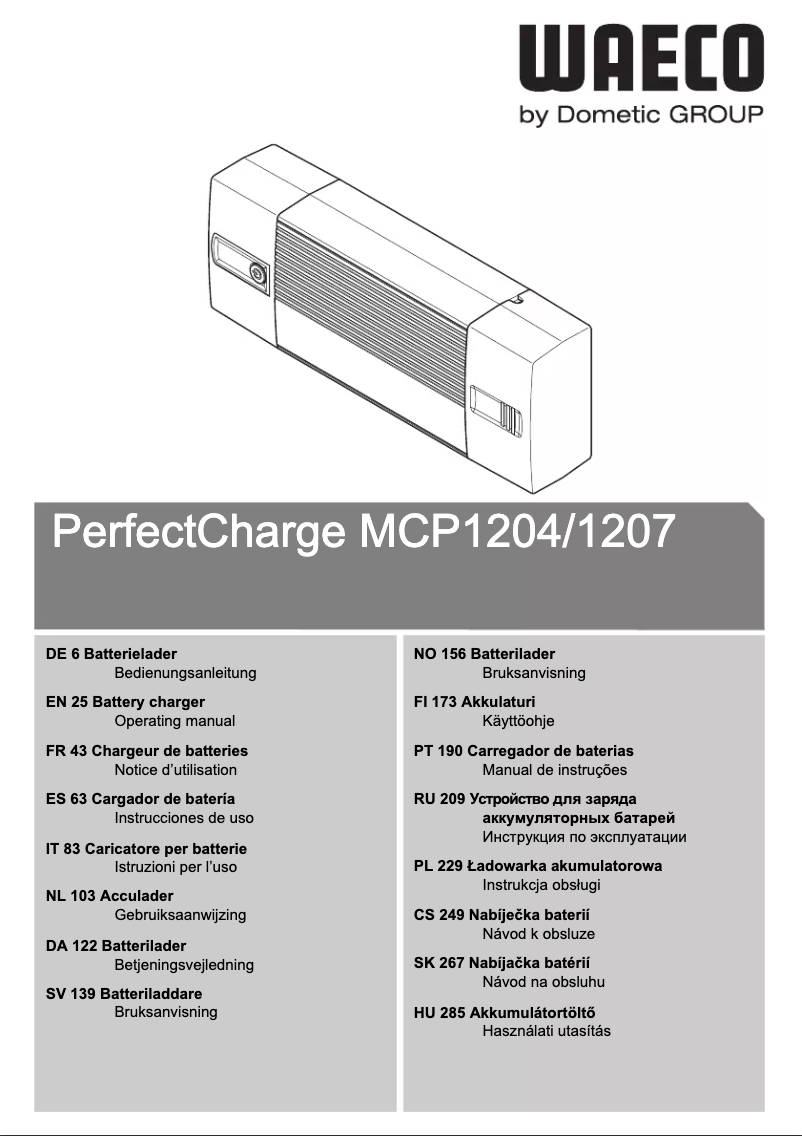 Image de la première page du manuel de l'appareil PerfectCharge MCP1207