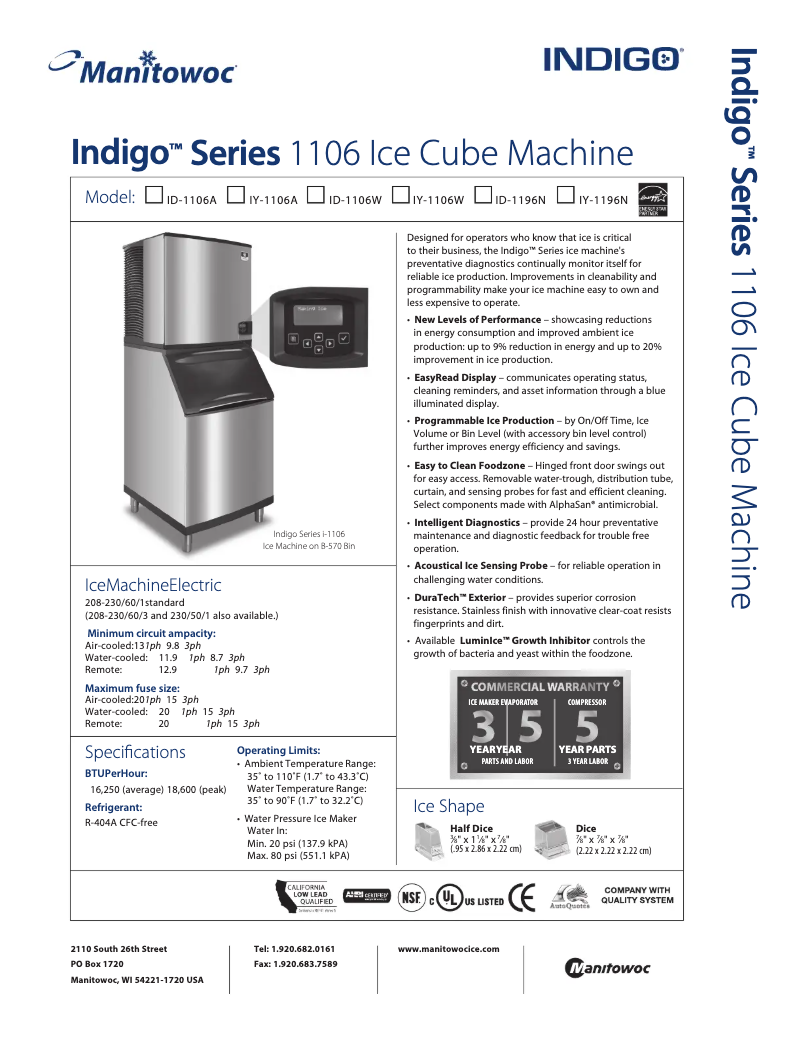 Image de la première page du manuel de l'appareil IY-1196N