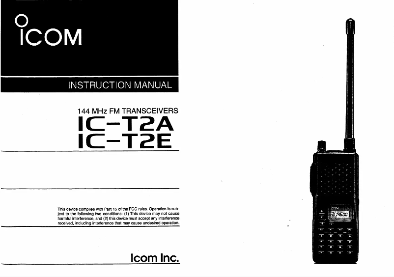 Página 1 del manual Manual de usuario ICOM IC-T2A