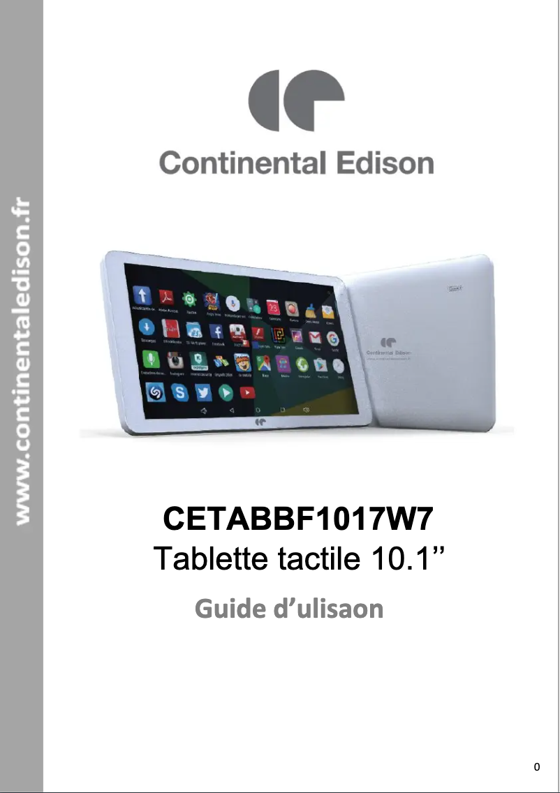 Page n°1 - Manuel utilisateur Continental Edison CETABBF1017W7
