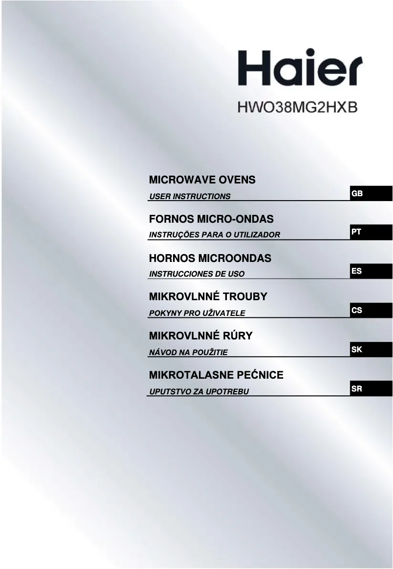 Page 1 de la notice Fiche technique Haier HWO38MG2HXB