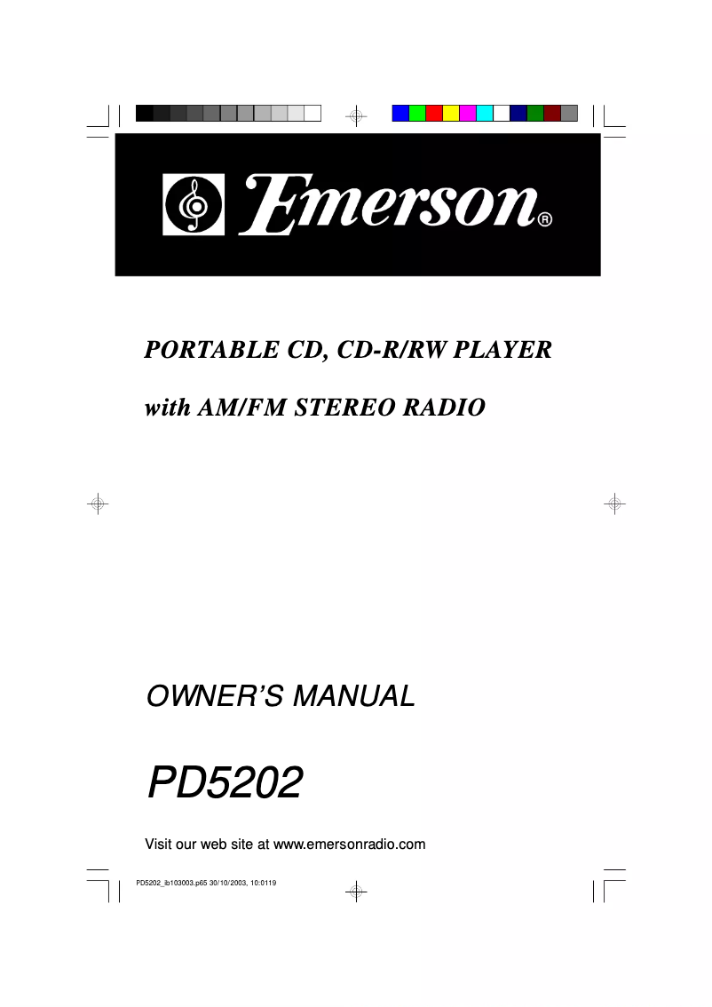 Image de la première page du manuel de l'appareil PD5202