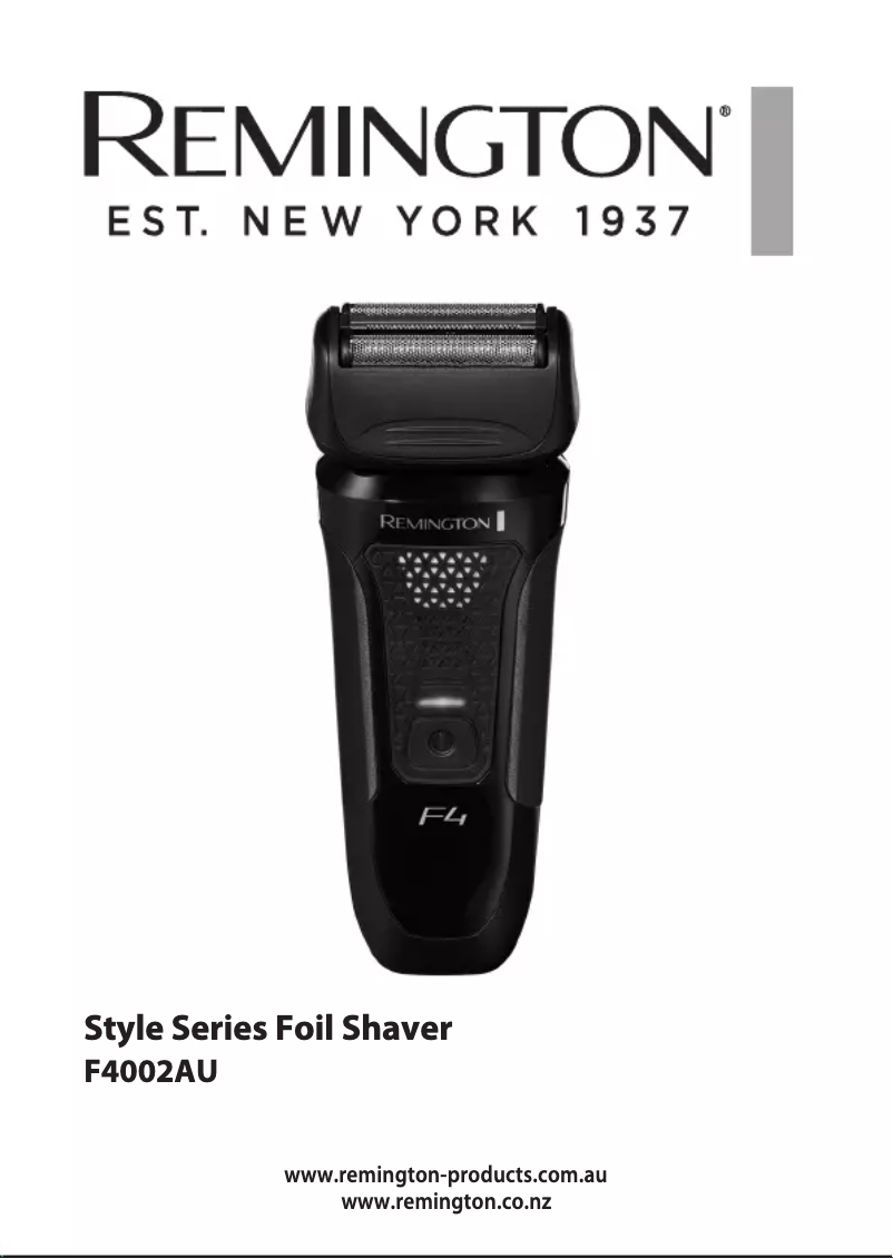 Page n°1 - Manuel utilisateur Remington F4 Style Series F4000