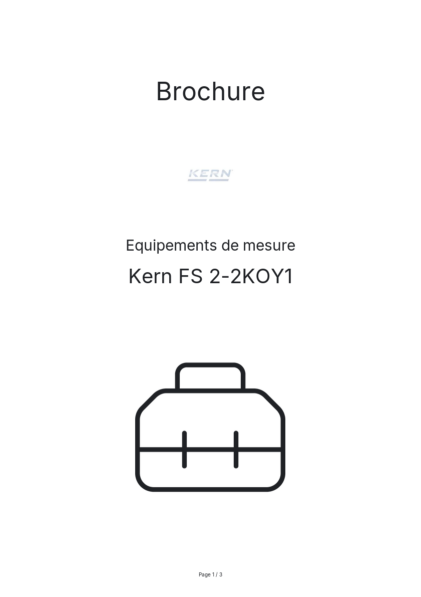Page n°1 - Brochure Kern FS 2-2KOY1