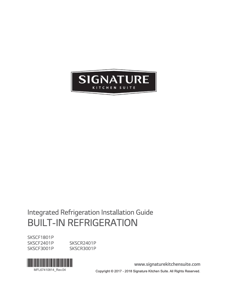 Page 1 de la notice Guide d'installation Signature SKSCR2401P