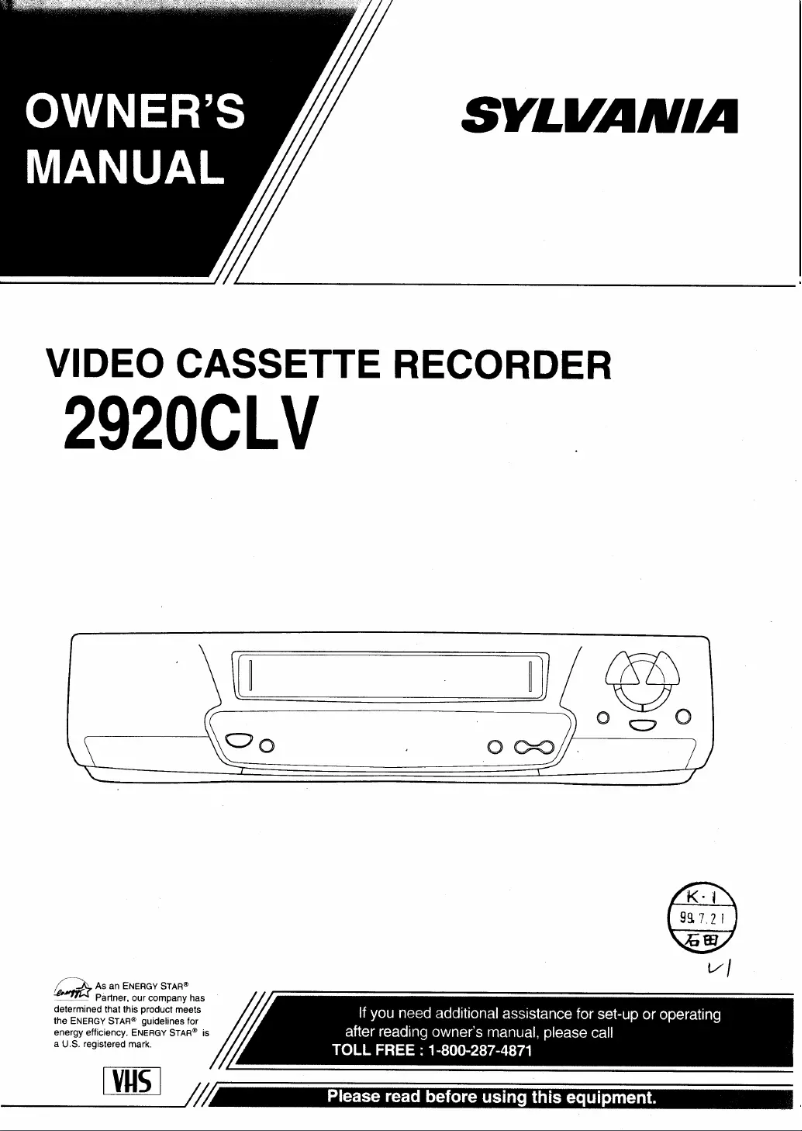 Image de la première page du manuel de l'appareil 2920CLV