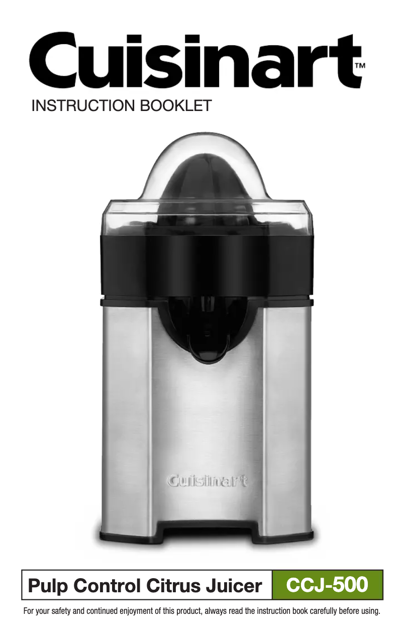 Image de la première page du manuel de l'appareil Pulp Control CCJ-500