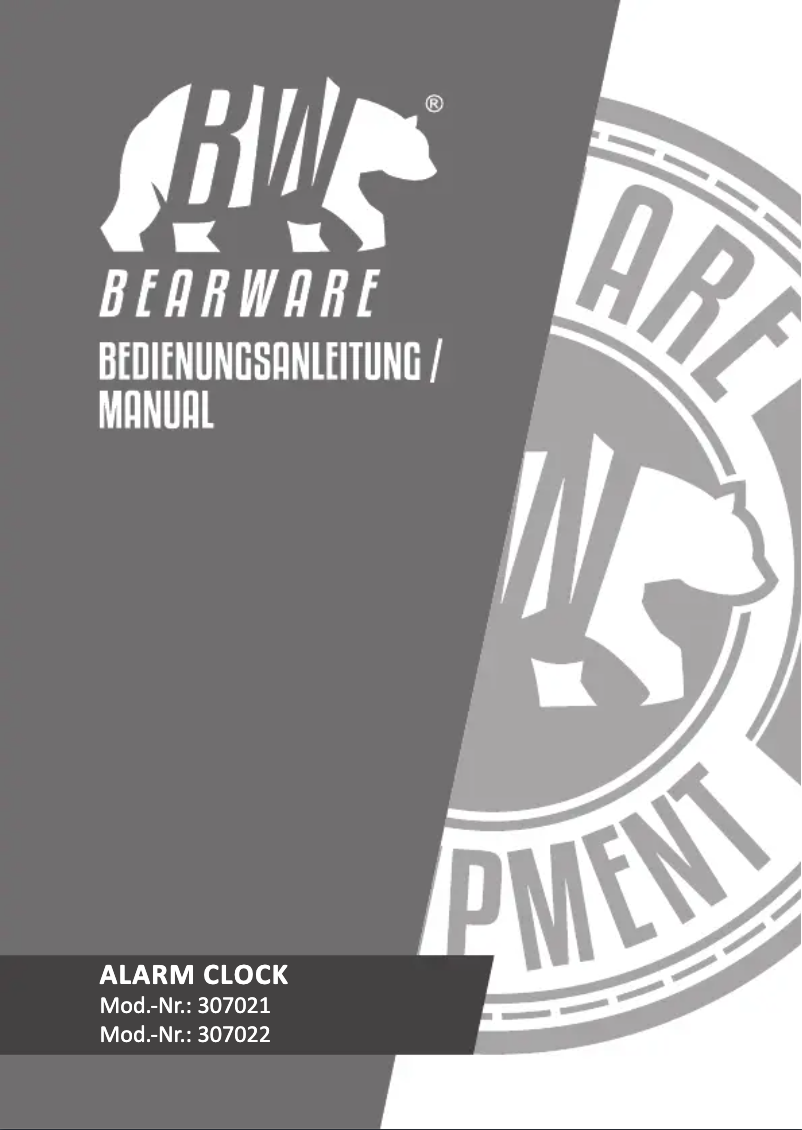 Page n°1 - Manuel utilisateur Bearware 307021