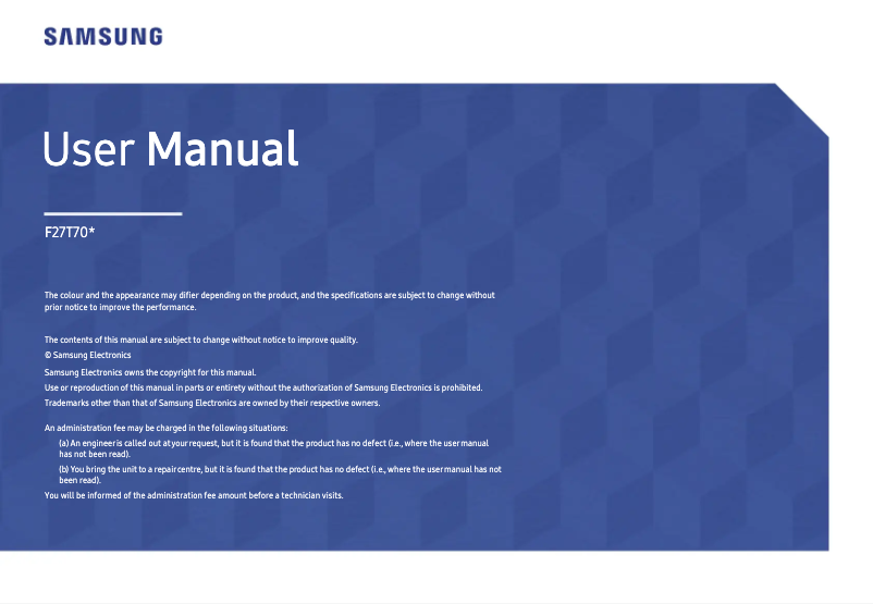 Image de la première page du manuel de l'appareil F27T702QQI