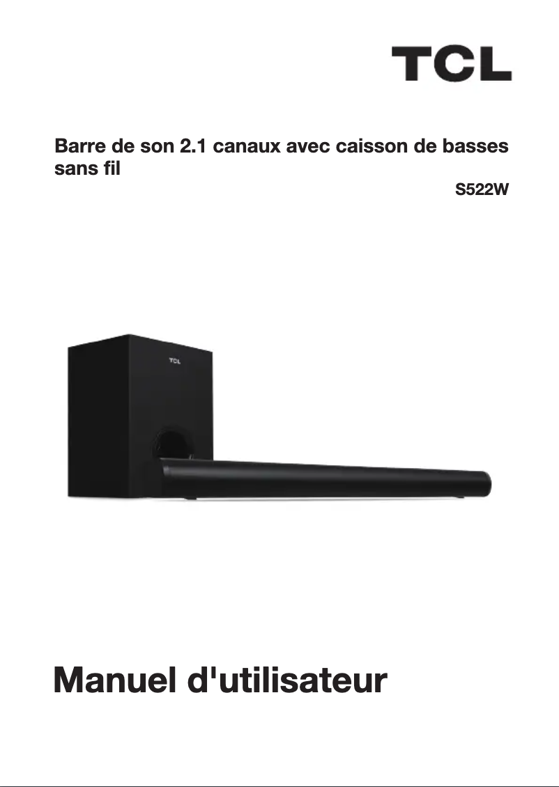 Page 1 de la notice Manuel utilisateur TCL S522W