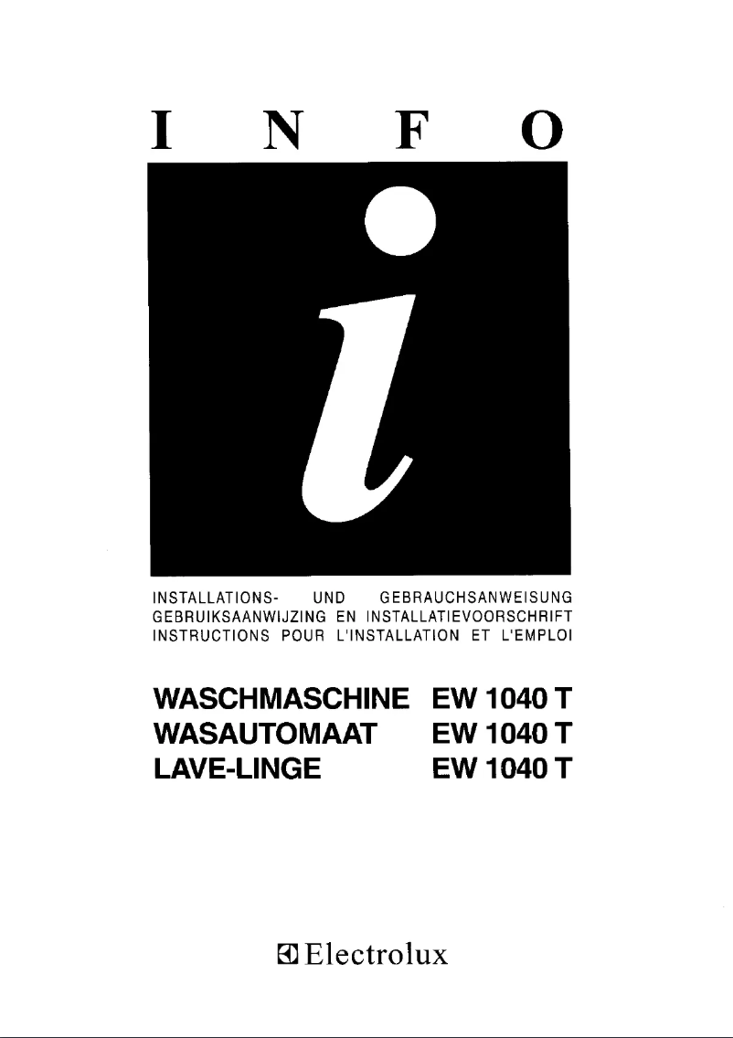 Image de la première page du manuel de l'appareil EW 1040T
