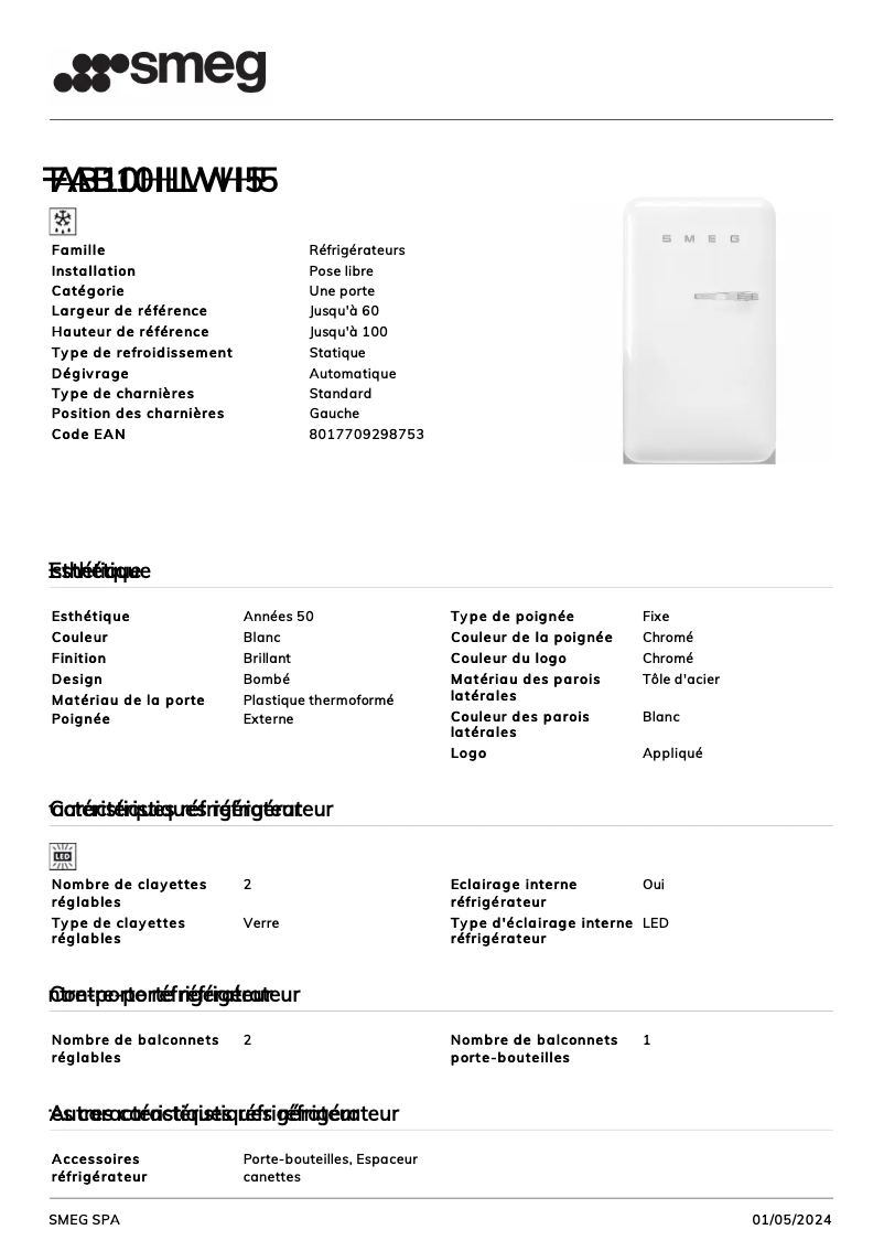 Imagen de la primera página del manual del dispositivo FAB10HLWH5