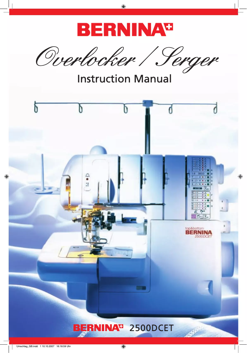Page n°1 - Manuel utilisateur Bernina DCE-T 2500 overlock