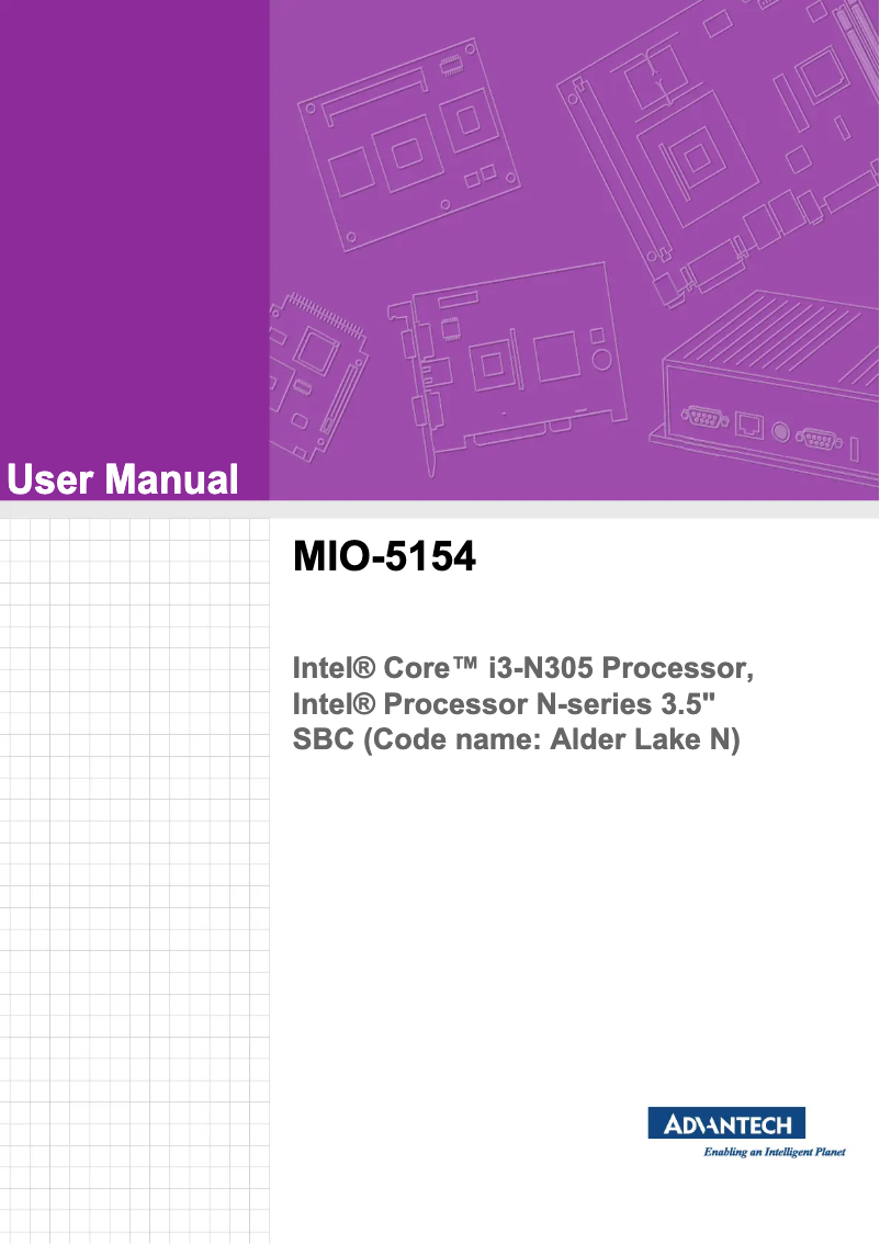 Page n°1 - Manuel utilisateur Advantech MIO-5154C3-P8A1