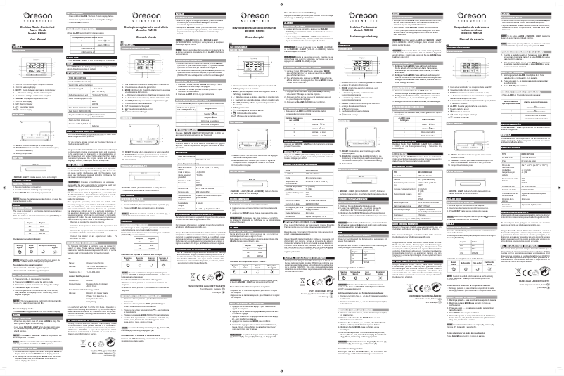 Page 1 de la notice Manuel utilisateur Oregon Scientific RM938