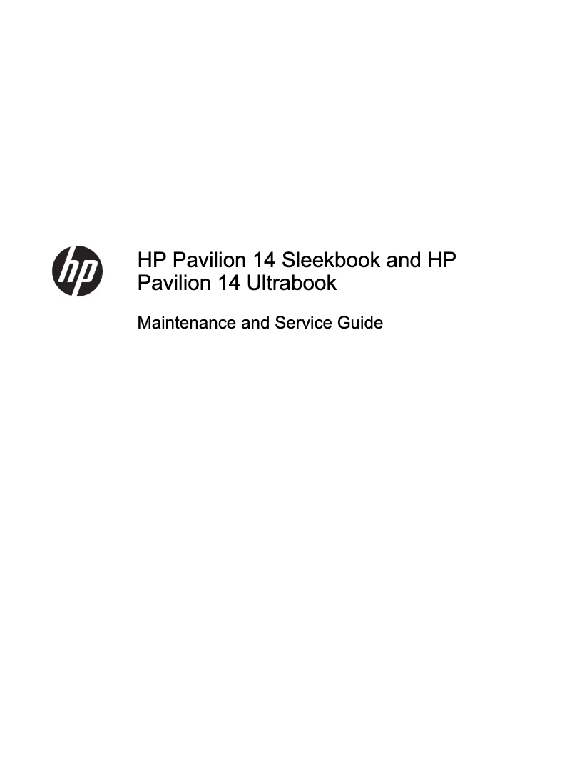 Page 1 de la notice Manuel utilisateur HP Pavilion Sleekbook 14
