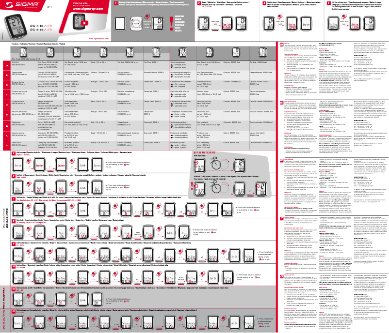 Page 1 de la notice Manuel utilisateur Sigma BC 9.16