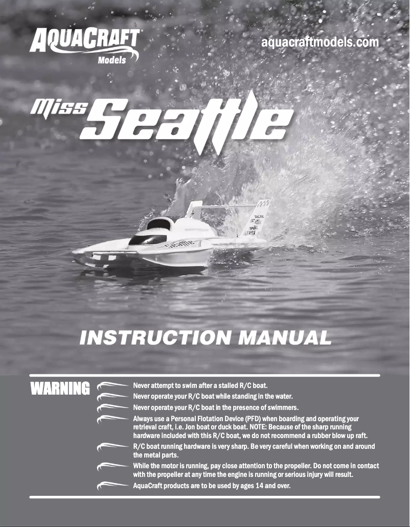 Page 1 de la notice Manuel utilisateur AquaCraft Models Miss Seattle