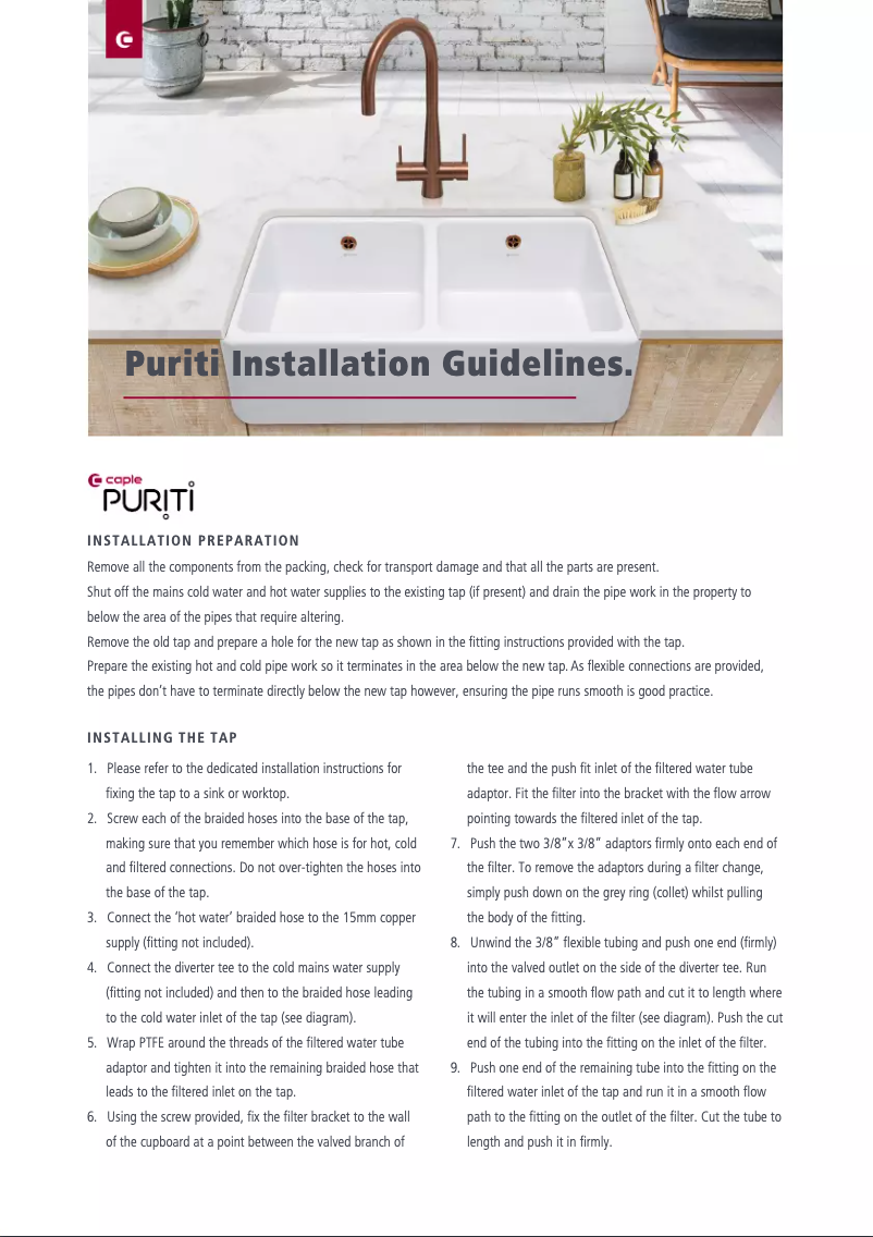 Page 1 de la notice Manuel utilisateur Caple NATPUR/CH