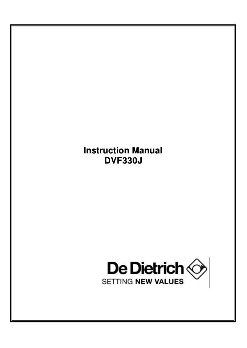 Image de la première page du manuel de l'appareil DVF 330J