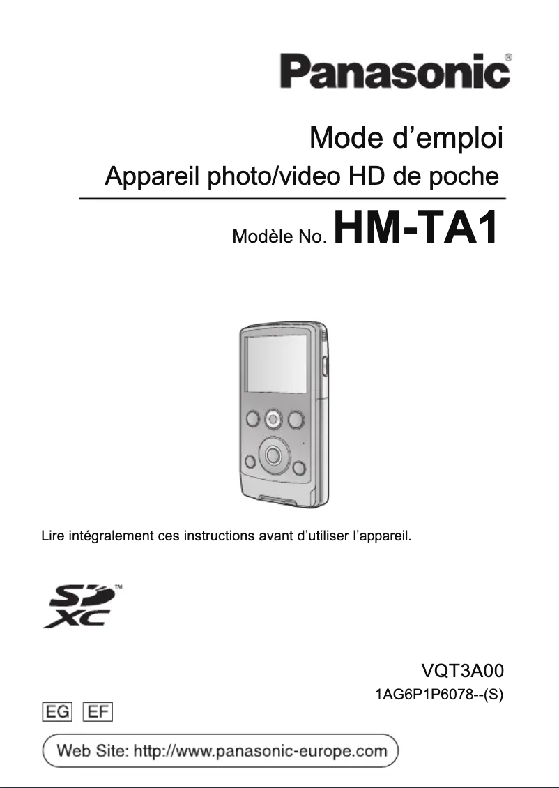 Página 1 del manual Manual de usuario Panasonic HM-TA1