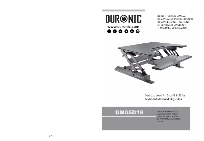 Page n°1 - Manuel utilisateur Duronic DM05D19