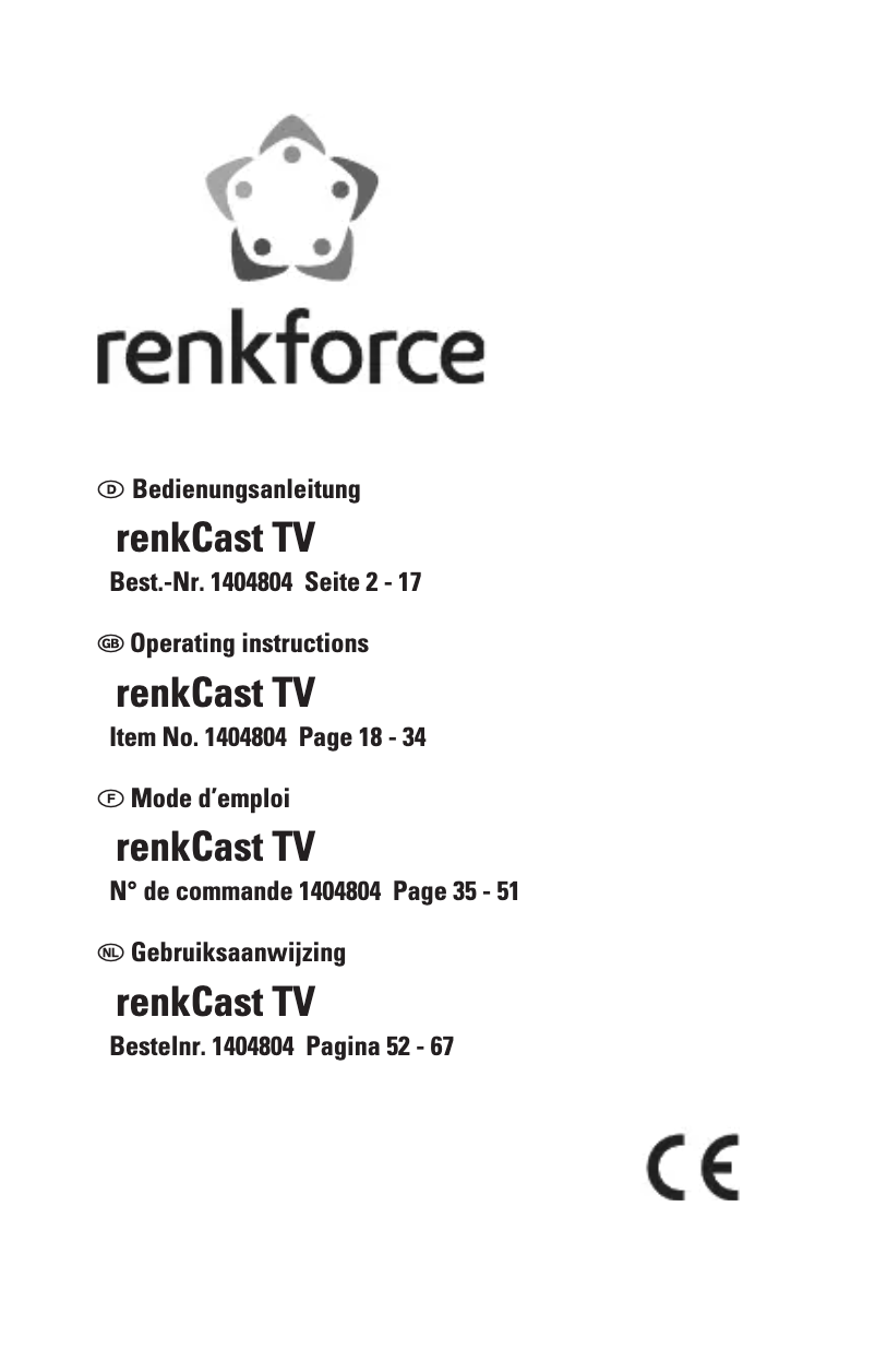 Página 1 del manual Manual de usuario Renkforce RenkCast TV