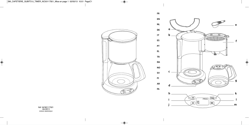 Image de la première page du manuel de l'appareil Subito FG3628