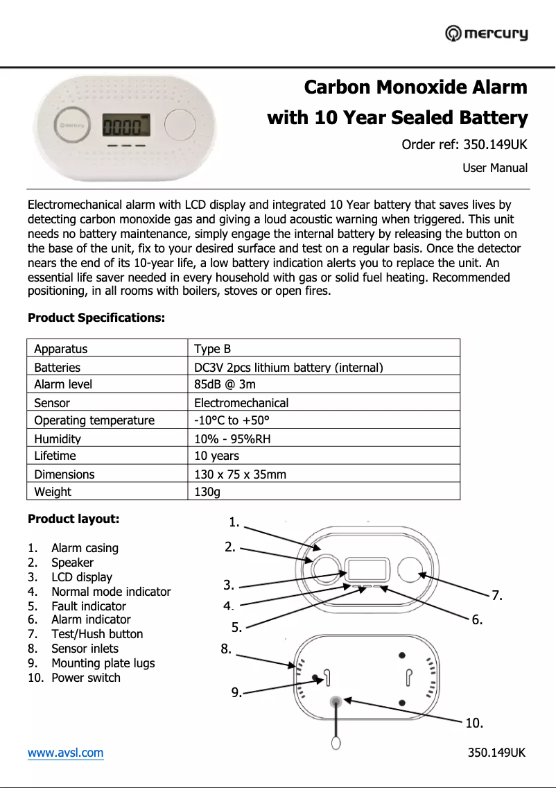 Página 1 del manual Manual de usuario Mercury COD-831