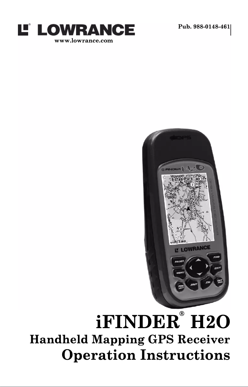 Image de la première page du manuel de l'appareil iFINDER H2O