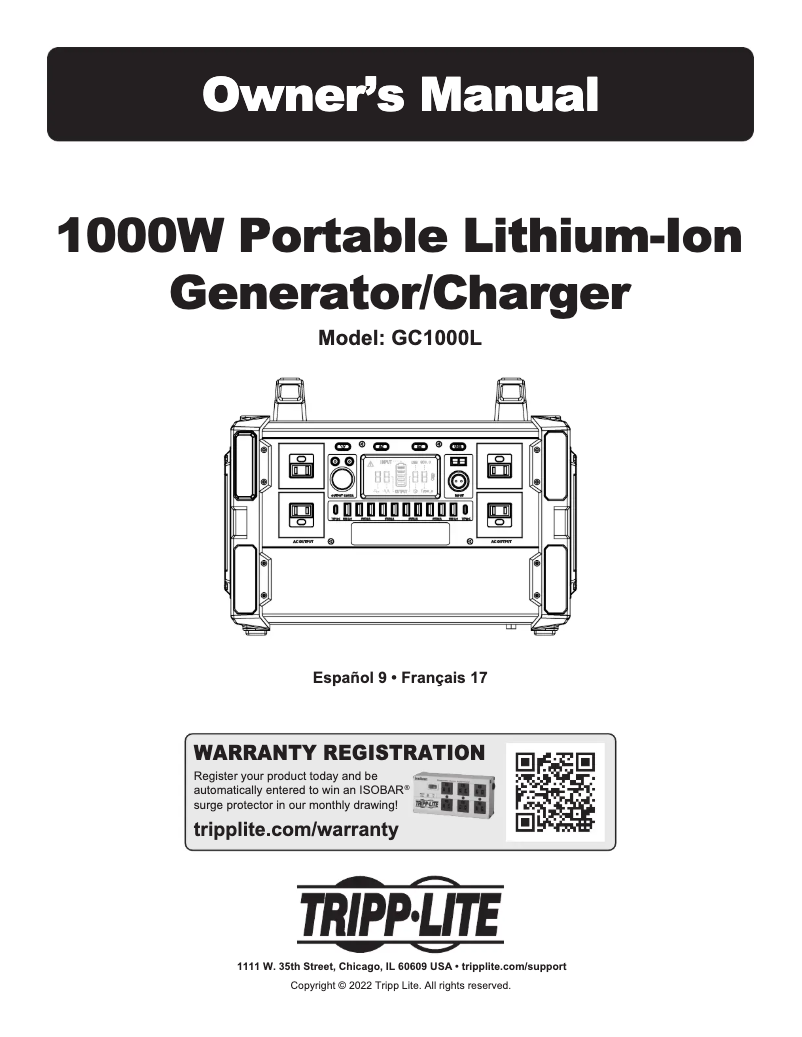 Página 1 del manual Manual de usuario Tripp Lite GC1000L