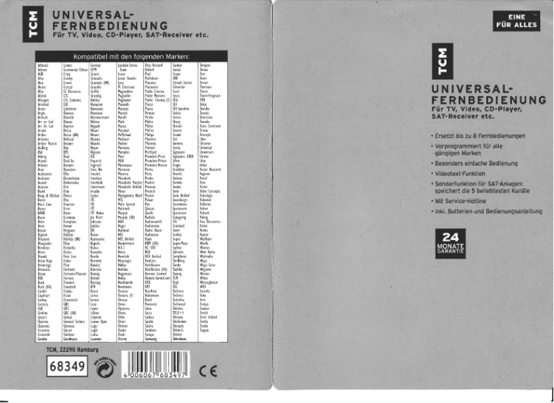 Page 1 de la notice Manuel utilisateur TCM 68349