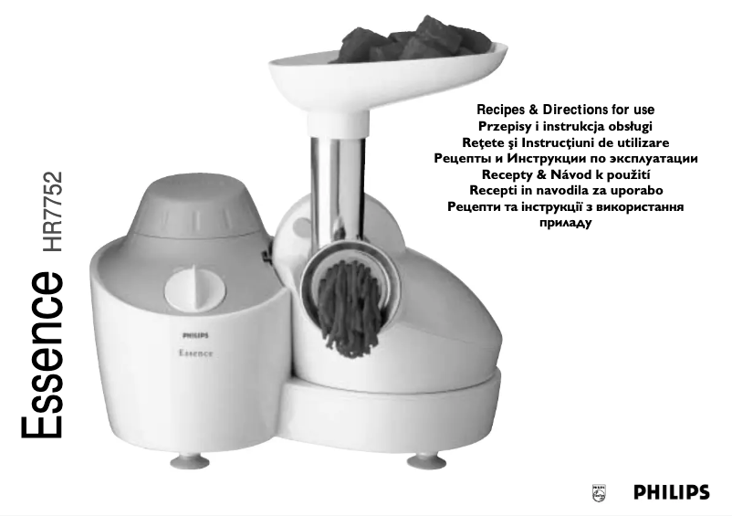 Page n°1 - Manuel utilisateur Philips Essence HR7752
