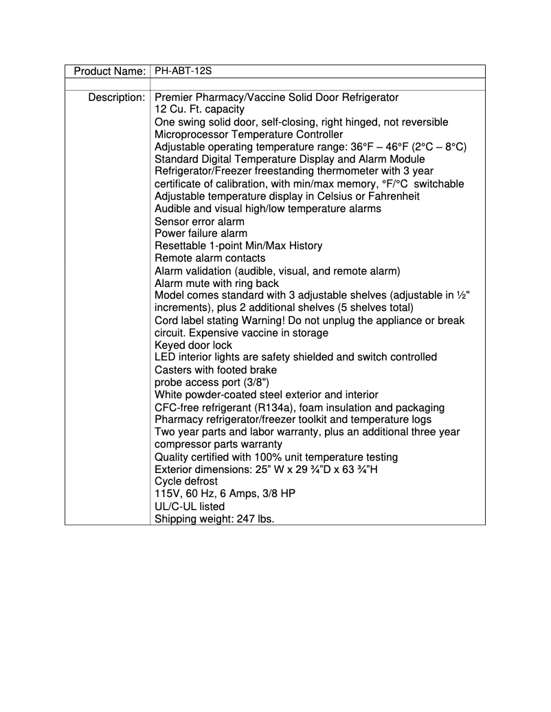 Page 1 de la notice Manuel utilisateur American BioTech Supply PH-ABT-12S