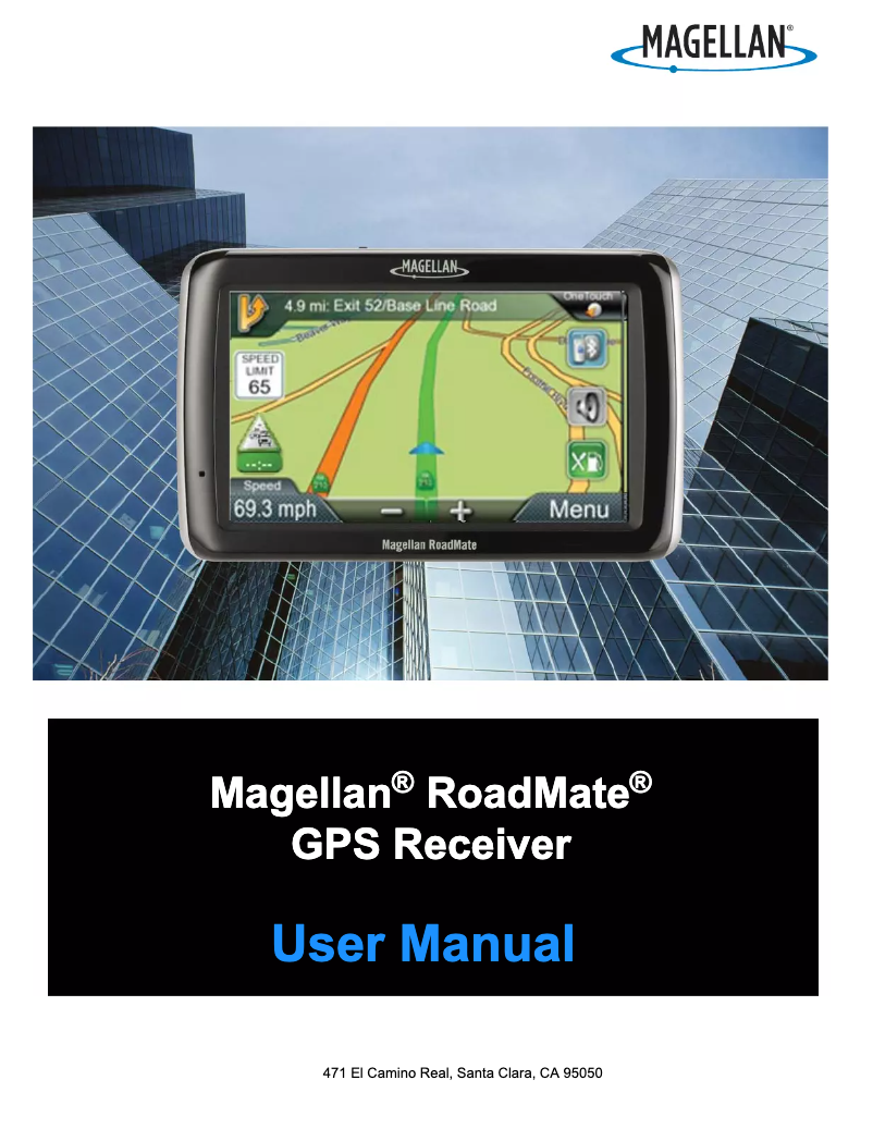 Page n°1 - Manuel utilisateur Magellan RoadMate 9165T