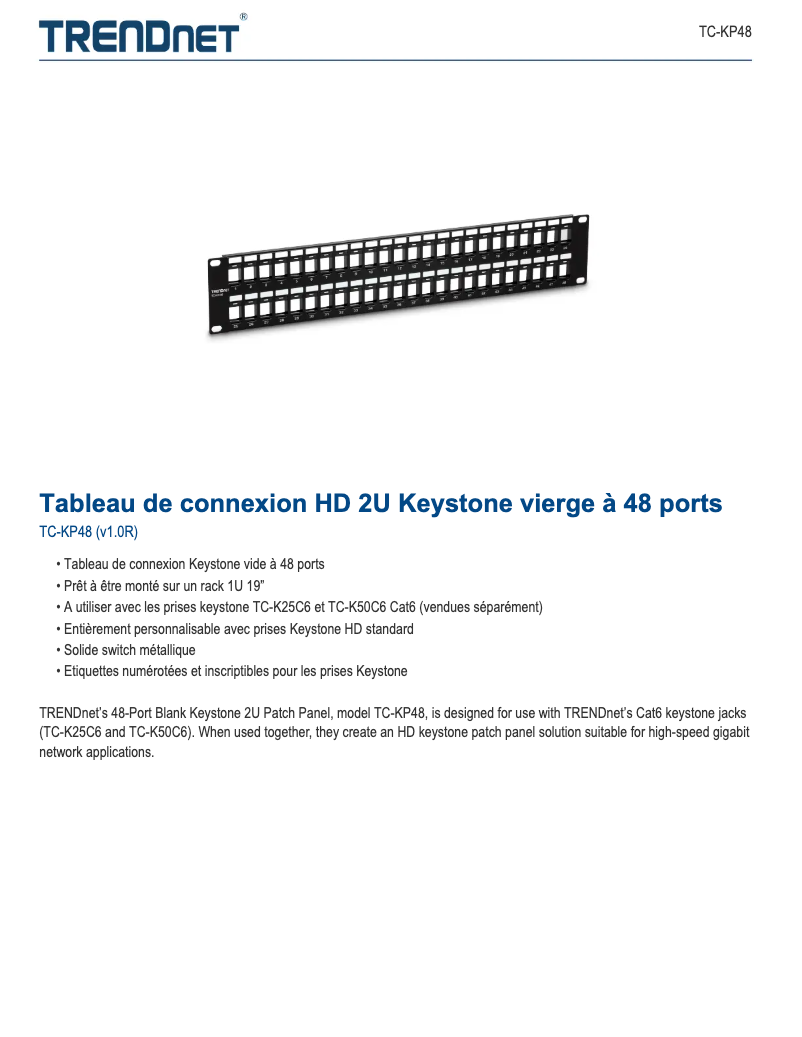Page n°1 - Fiche technique TRENDnet TC-KP48
