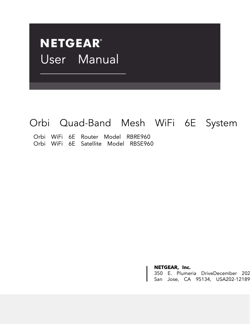 Page 1 de la notice Manuel utilisateur Netgear Orbi RBKE960