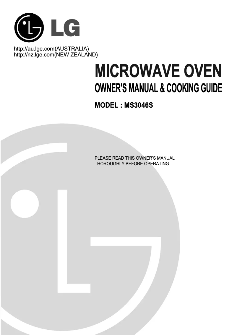 Page n°1 - Manuel utilisateur LG MS3046S