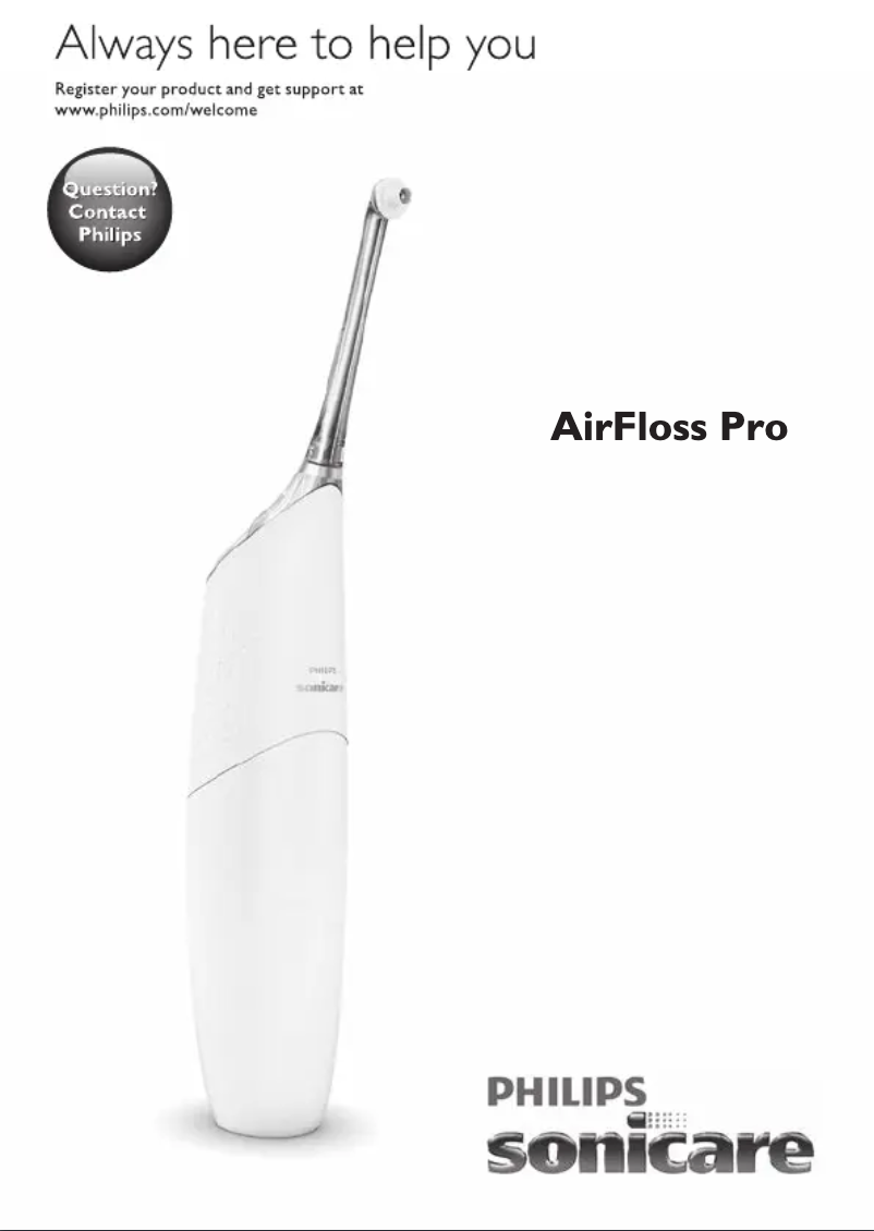 Image de la première page du manuel de l'appareil Sonicare AirFloss Ultra HX8331