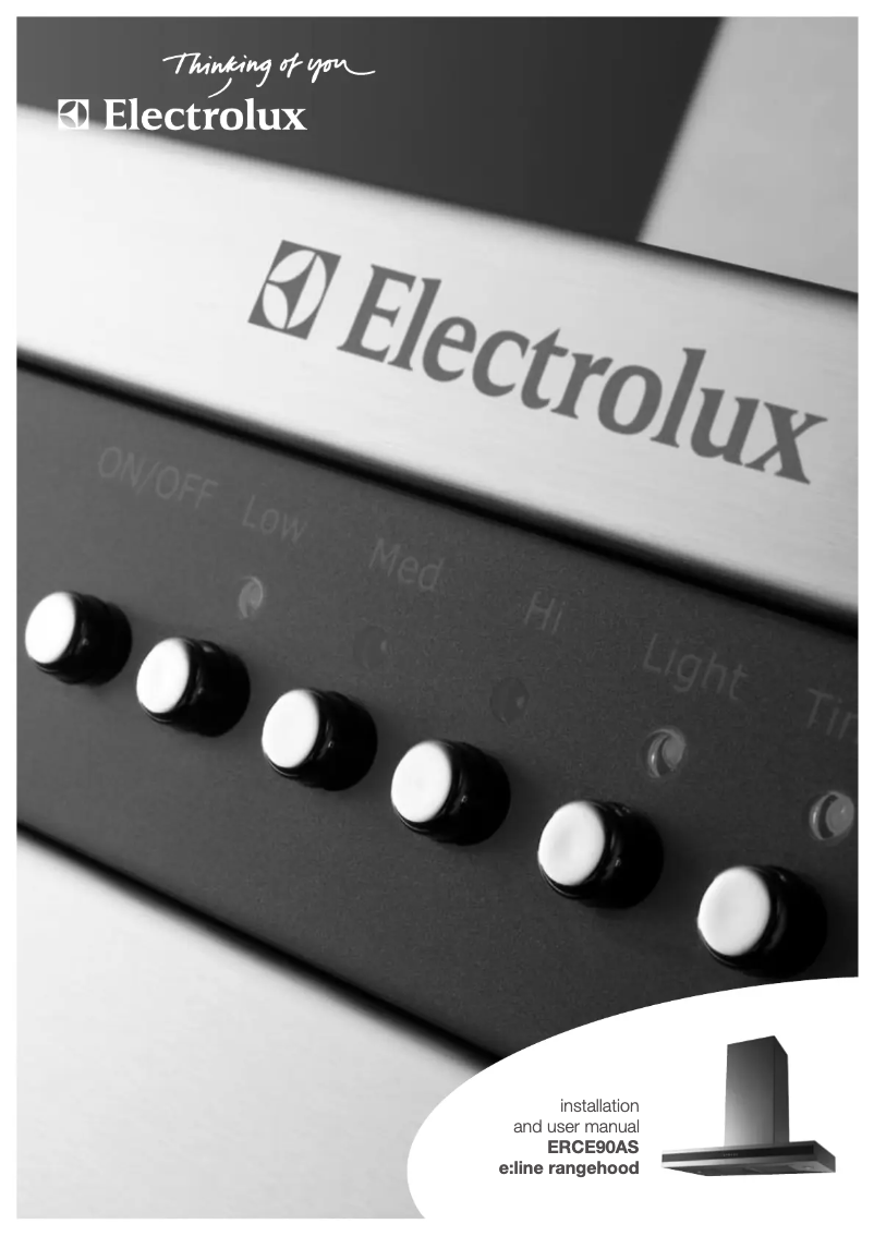 Page 1 de la notice Manuel utilisateur Electrolux ERCE90AS