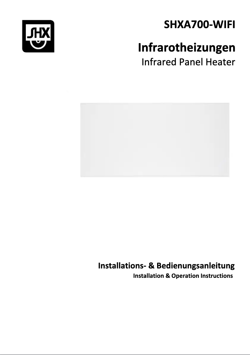 Image de la première page du manuel de l'appareil SHXA700-WiFi