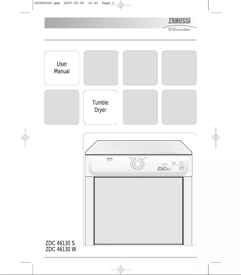 Página 1 del manual Manual de usuario Zanussi-Electrolux ZDC46130W