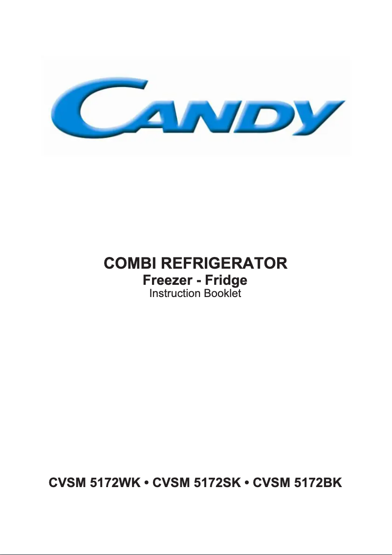Page 1 de la notice Manuel utilisateur Candy CVSM 5172SK