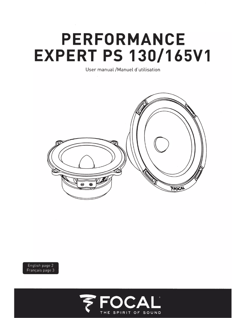 Page 1 de la notice Manuel utilisateur Focal Performance Expert PS 165V1
