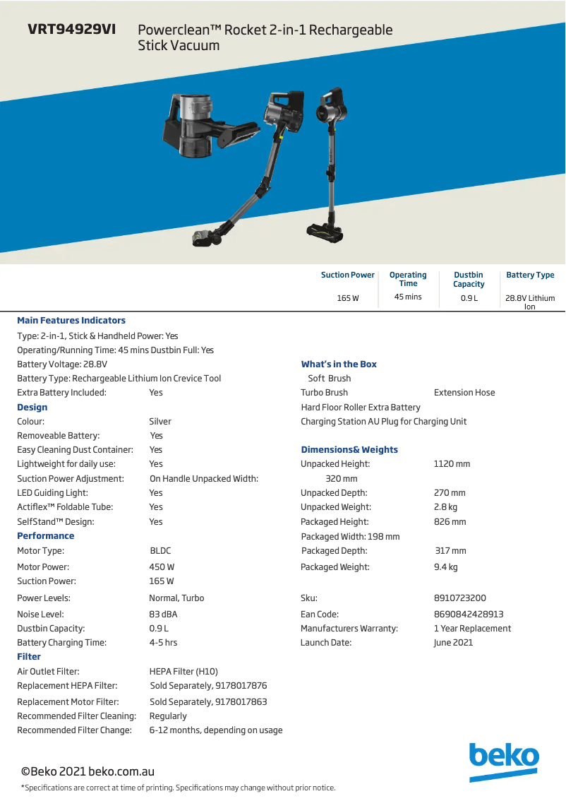 Image de la première page du manuel de l'appareil VRT94929VI
