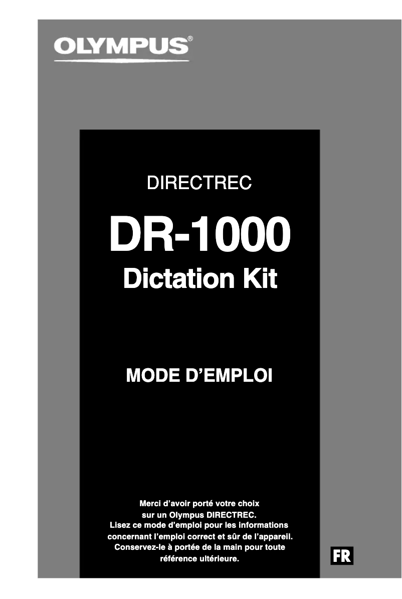 Page n°1 - Manuel utilisateur Olympus DR-1000