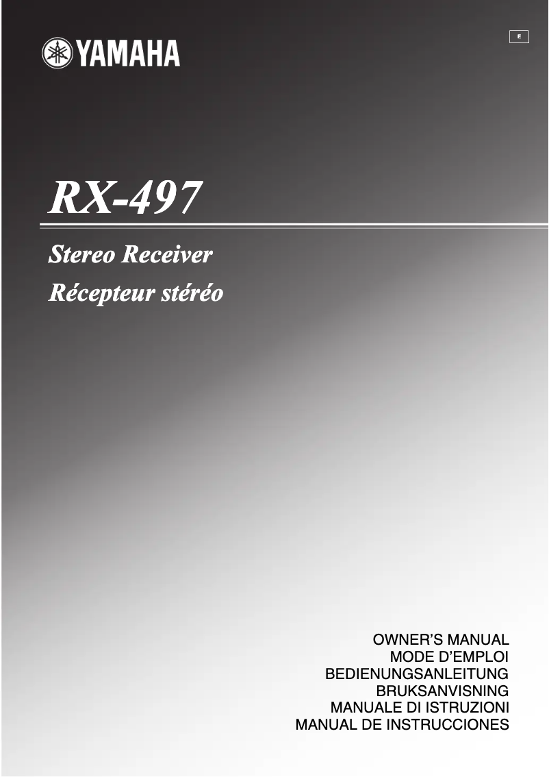 Image de la première page du manuel de l'appareil RX-497