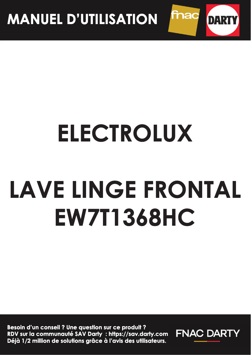 Page n°1 - Manuel utilisateur Electrolux EW7T1368HC