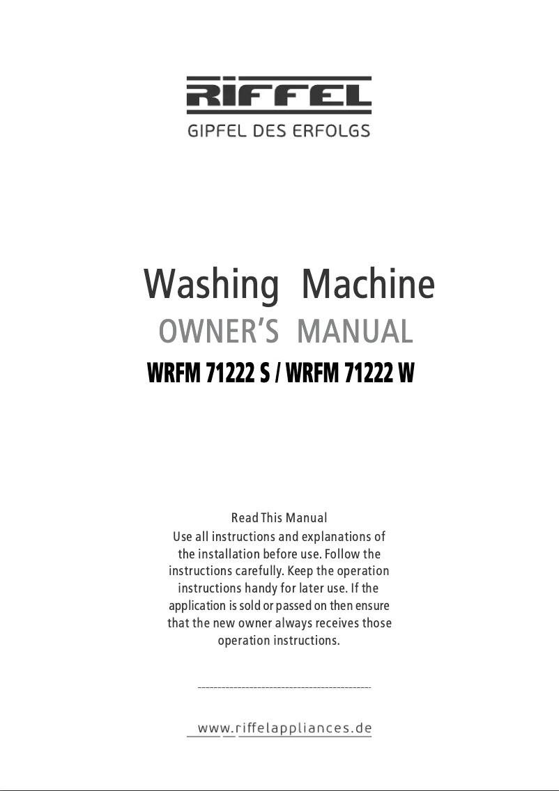 Image de la première page du manuel de l'appareil WRFM 71222 S